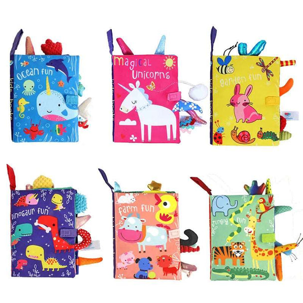 0-36M Baby Early Learning Toy Tail Cloth Book