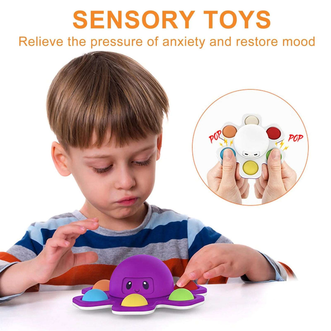 New Anti-Stress Push Bubble Fidget Spinner Face-Changing Sensory Toy