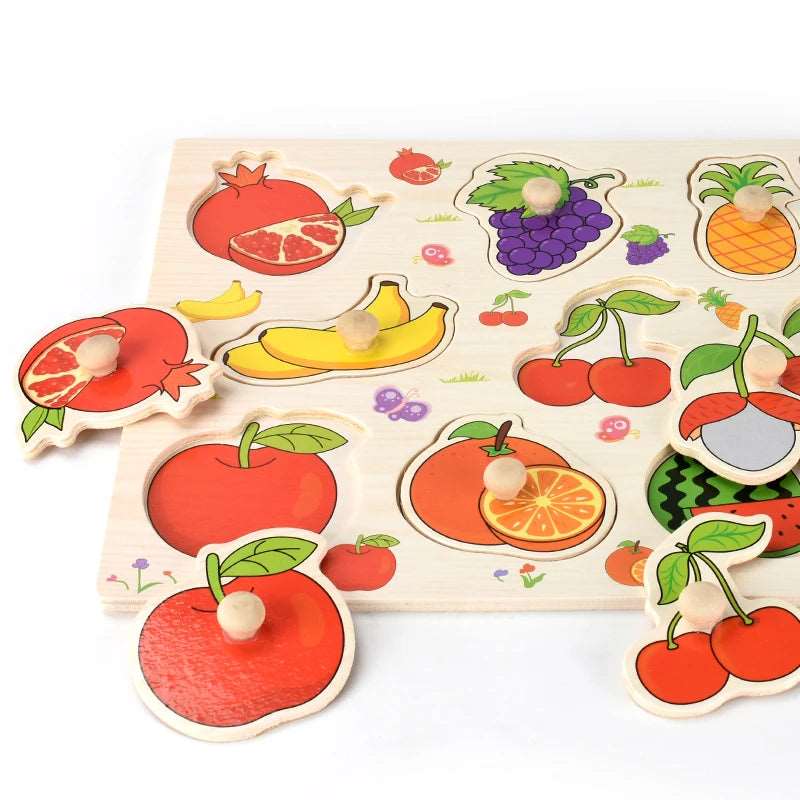 Wooden Puzzles Hand Grab Boards Toys