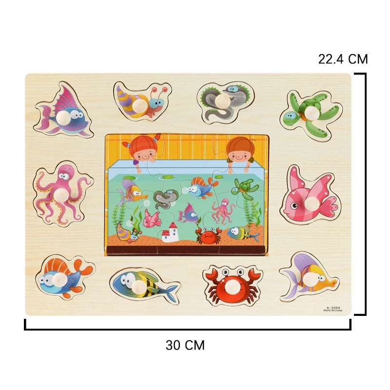 Wooden Puzzles Hand Grab Boards Toys