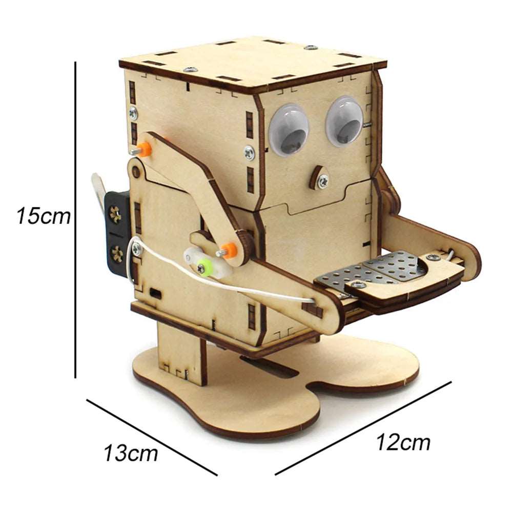 DIY Robot Eating Coin Wood Model