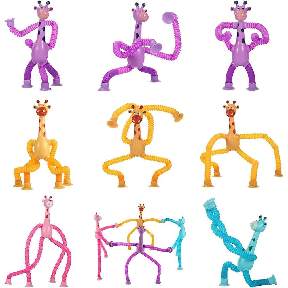 4PCS Telescopic Suction Cup Giraffe Toy