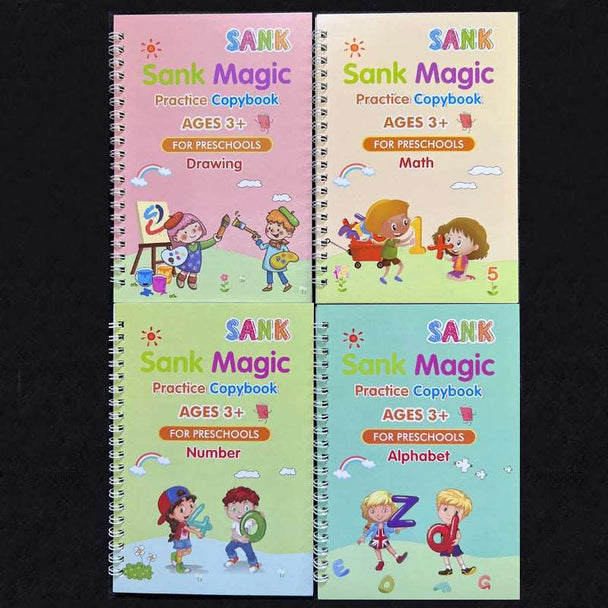 4pcs Sank Magic Practice Copybook & Pen