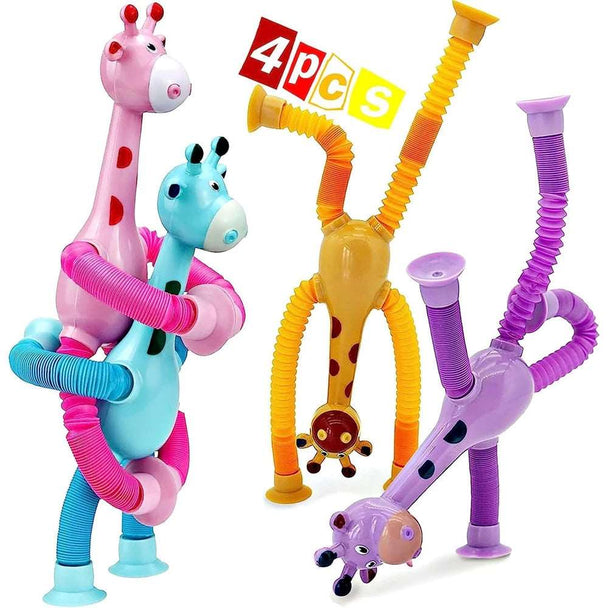 4PCS Telescopic Suction Cup Giraffe Toy