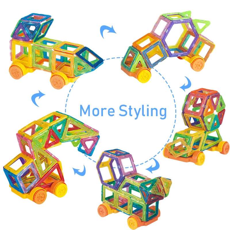 64-184 Pcs Kids Magnetic Building Blocks