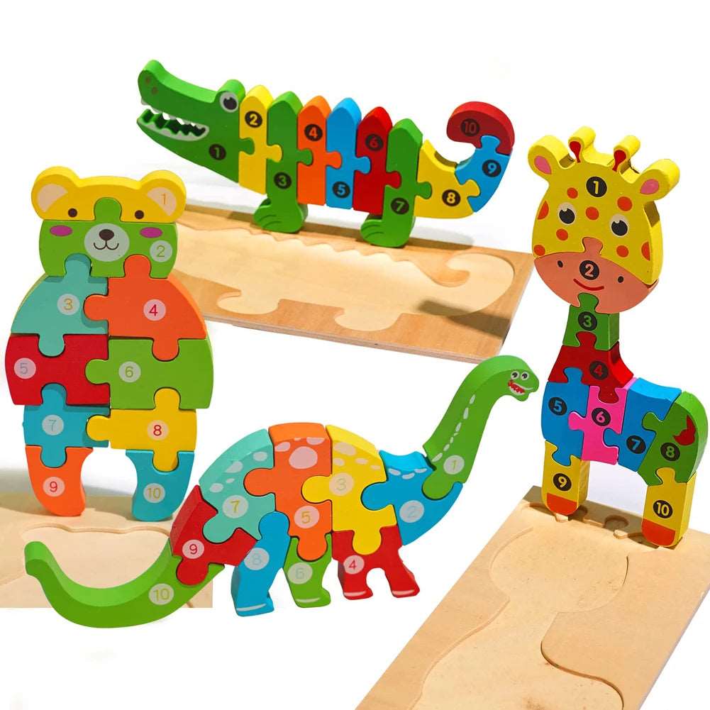 3D Wooden Animal Puzzles