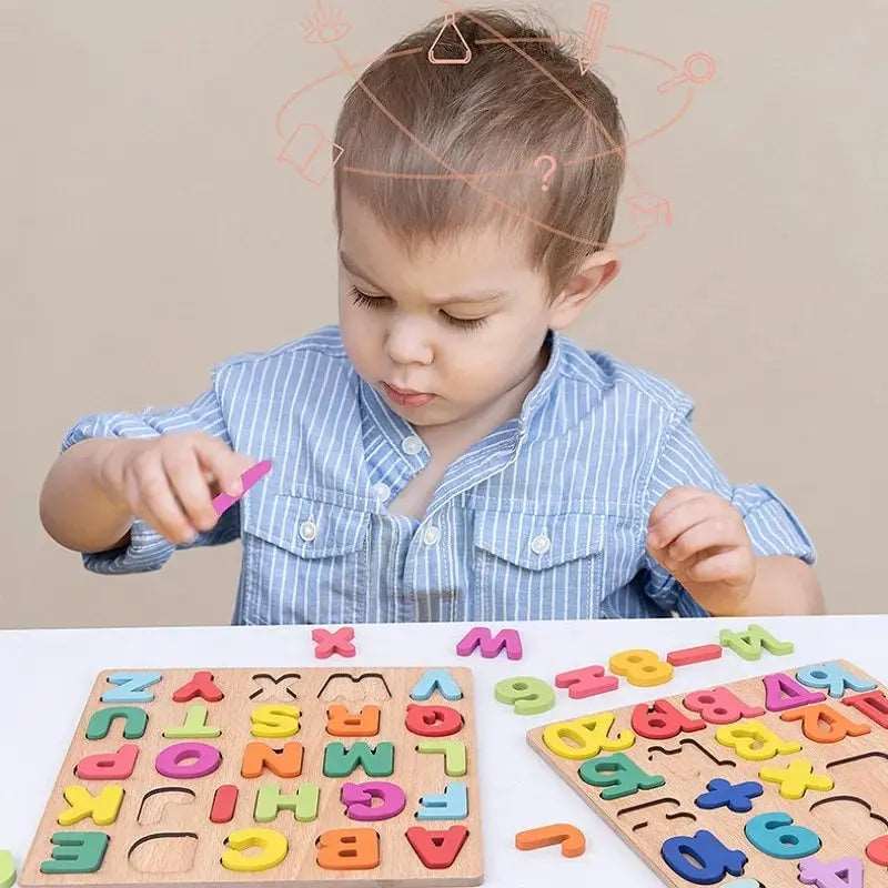 Colorful Alphabet Number Wooden Puzzles